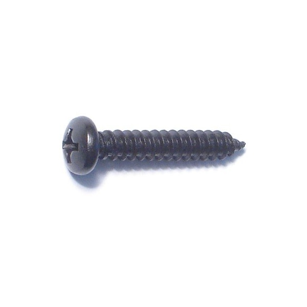 Midwest Fastener Sheet Metal Screw, #8 x 1 in, Black Steel Pan Head Phillips Drive, 15 PK 79408 - main